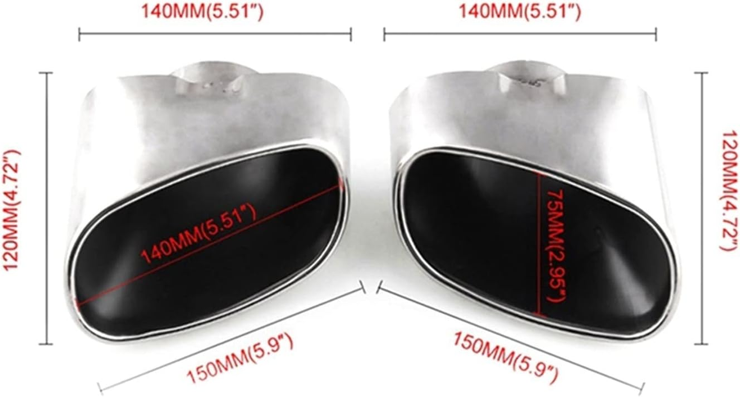Muffler Car Exhaust Systems Tips Dual Tail Pipe Cover Nozzle Compatible with Muffler Car Styling Accessories Compatible with BMW X5 E70 E53 2000-2016 image number 5