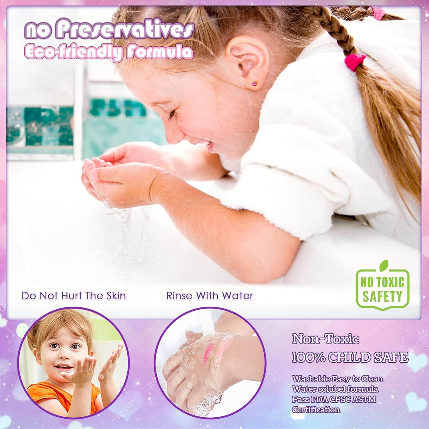 Kids Makeup Set for Girl - Washable Make up Set for Girls, Real Play Makeup for Kids Toddlers, Safe Dress up Toys Age 3+, Christmas Birthday Gift for Girls Ages 4 5 6 7 8 9 Year Old image number 4