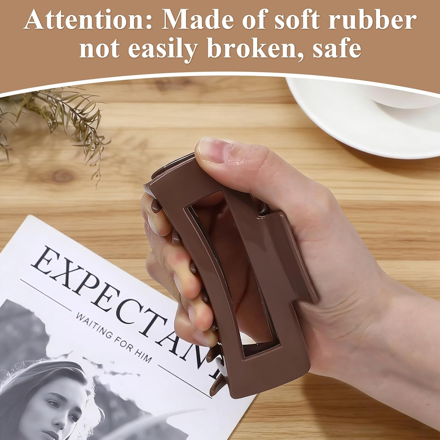 4 Pcs Cloud Claw Clip for Women Large Soft Flexible Hair Clip for Women Silicone Square Non Slip Barrettes Ponytail Hairpins for Thick Thin Curly Hair image number 5