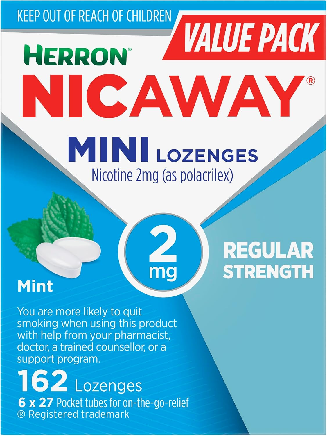 Nicaway Mini 2Mg Stop Smoking Lozenge (Pack of 162) image number 3
