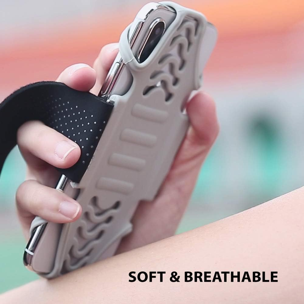 Bone Run Tie Running Armband Phone Holder, Sports Cell Phone Arm Band 4-6.5 Inches for Iphone 11 Pro Max XS XR X 8 7 plus Samsung Galaxy S10 S9 S8 Note 10 9 Smartphone (Black / 9.8-14") image number 2