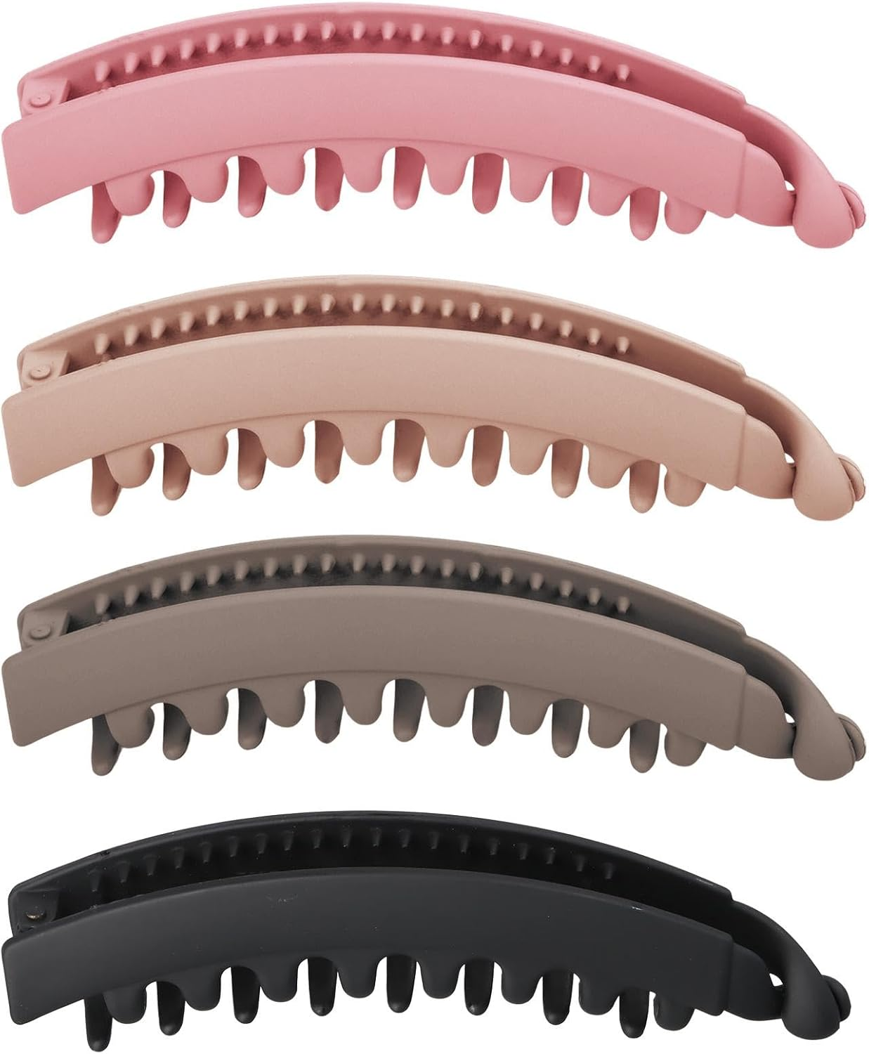 Ehuihuan Banana Hair Clip, Banana Clip Hair, Banana Hair Clips, Women'S Large Hair Clip, Thick Hair, Banana Hair Clip, Ponytail Banana Clip, Fishtail Hair Clip, 13 X 3 Cm, 4 Pieces image number 3