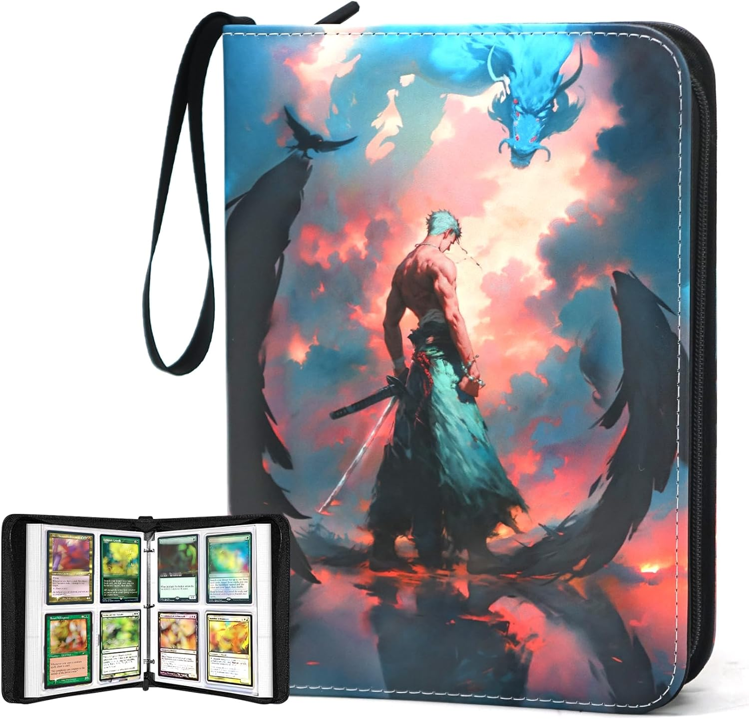 400 Pockets Trading Card Binder for One Piece Cards,Portable Waterproof Card Storage Book with Removable Sleeves, Children Gifts for Anime, Game, MTG and TCG Cards