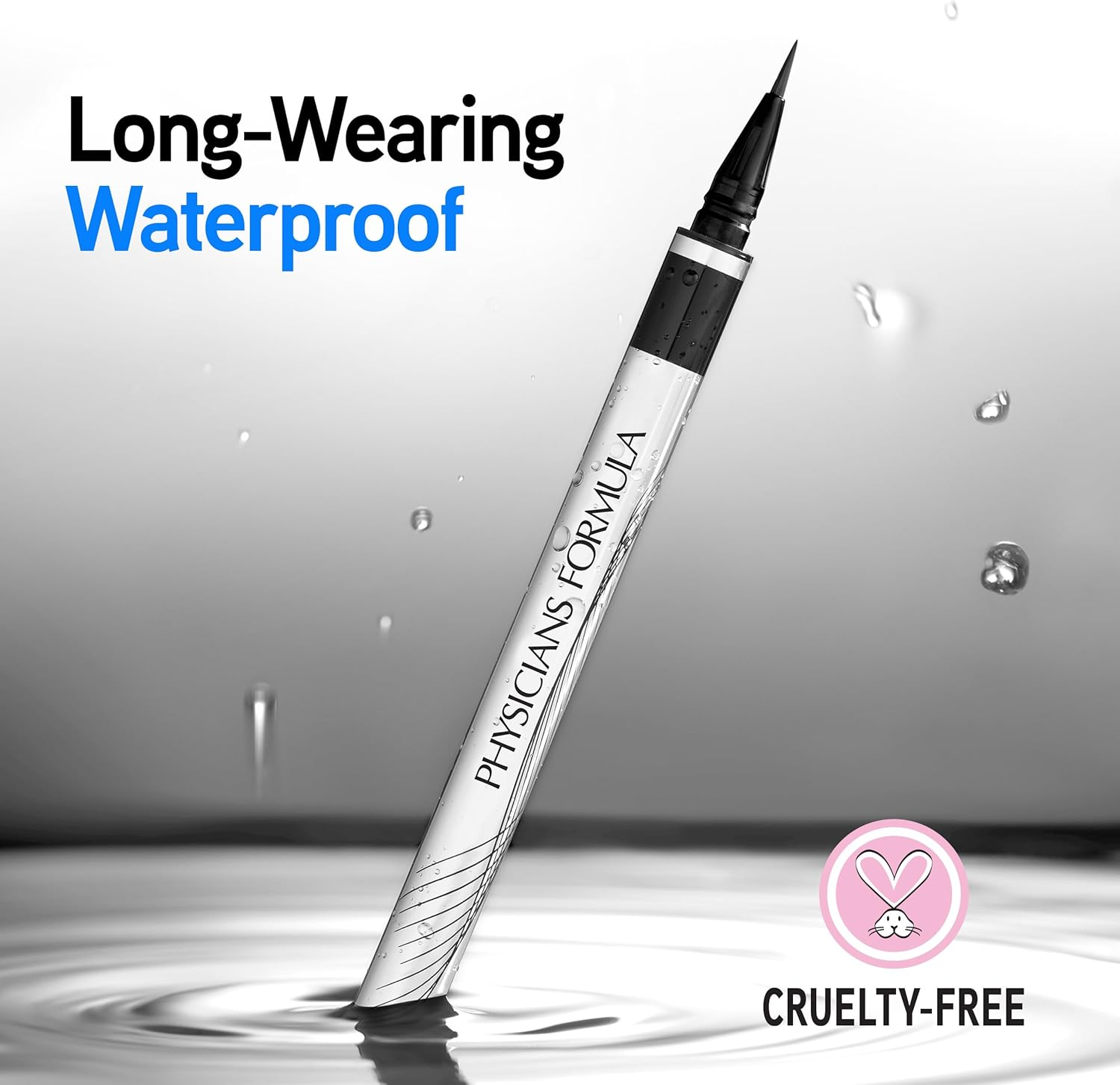 Physicians Formula Eye Booster Super Slim Liquid Eyeliner, Waterproof Precision with a Lash-Boosting Complex, Natural Finish, & Sensitive Skin Approved, Cruelty-Free & Vegan -Ultra Black image number 4