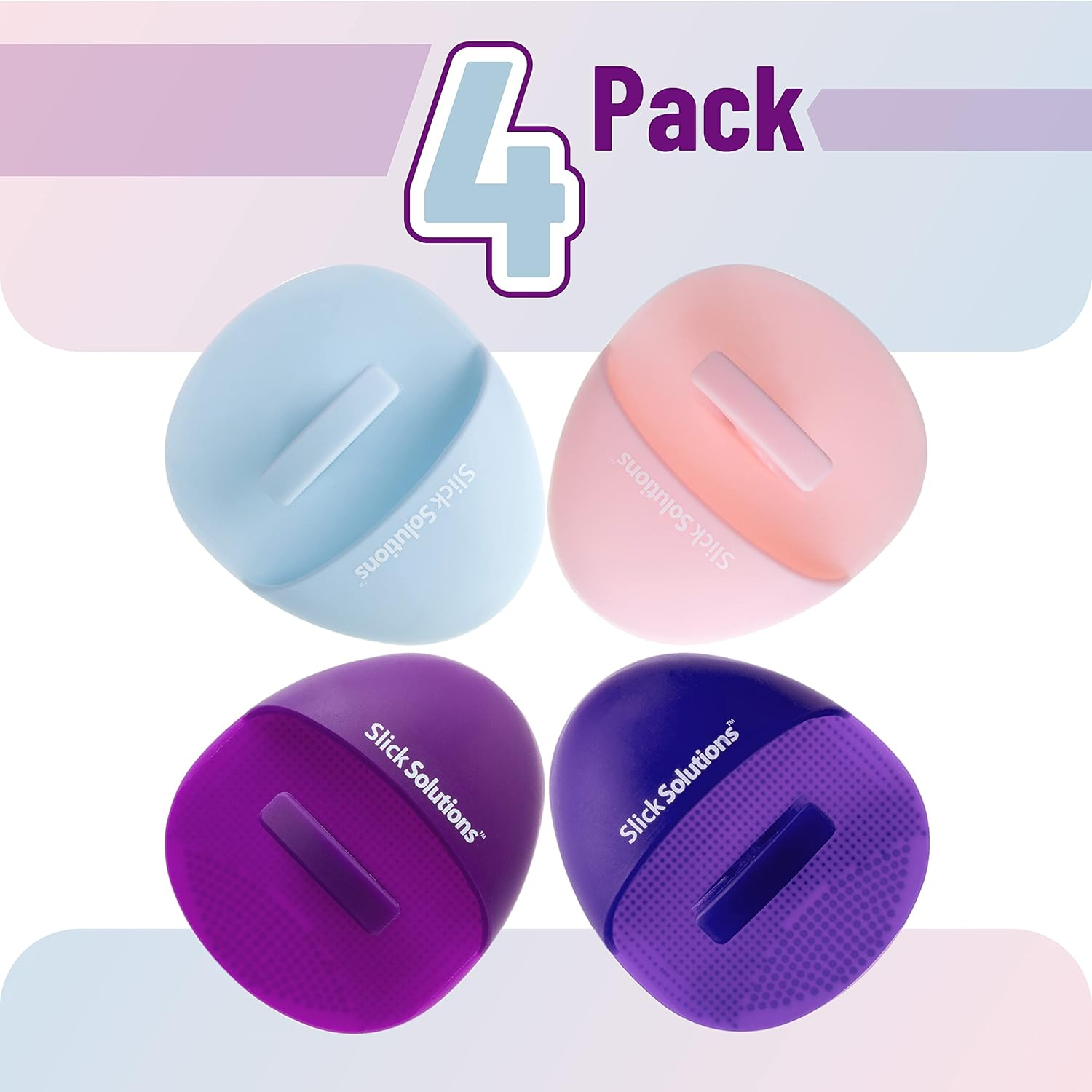 Slick- Silicone Facial Cleansing Brush, 4 Pack, Silicone Face Scrubber Exfoliator image number 6