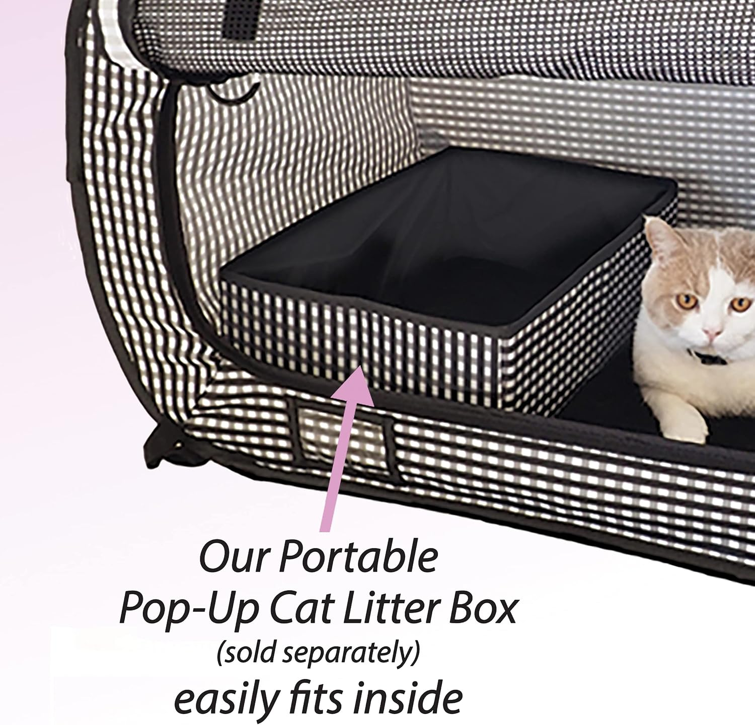 Necoichi Stress-Free Cat Travel Cage(Carrier) Litter Box Set Collapsible Gray White for 2 Cats 31.8" L X 4.5" W X 20" H for Indoor Cats Small Medium Large Cats image number 2