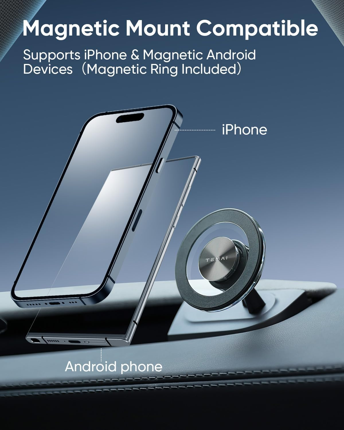 Magnetic Phone Mount for Tesla Model Y Juniper and Model 3 Highland, Driver-Side Vent Fixed Holder, Strong Magnetic Iphone Mount with 360&deg; Rotation, One-Handed Operation, No Airflow Block