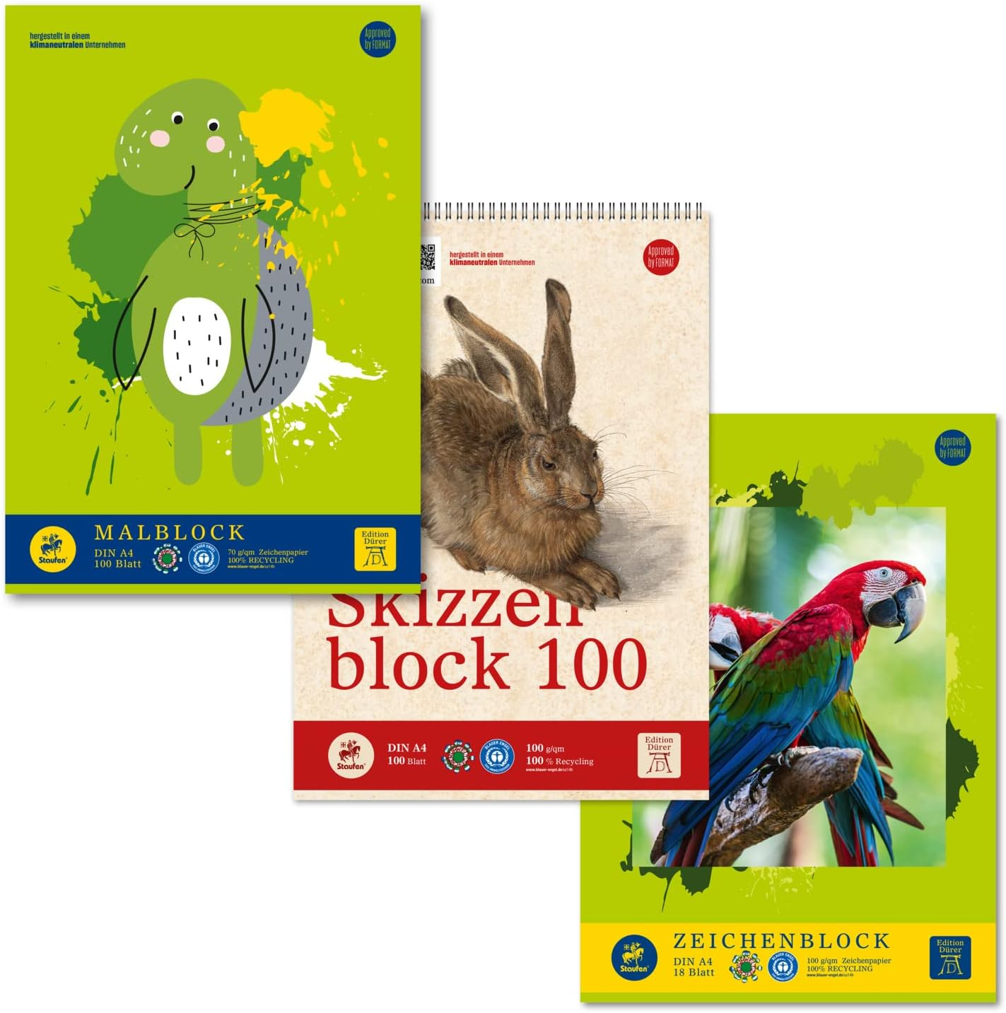 Staufen A4 Artist Set with 1 Drawing Pad, Artist Pad and Coloured Paper Pad image number 3