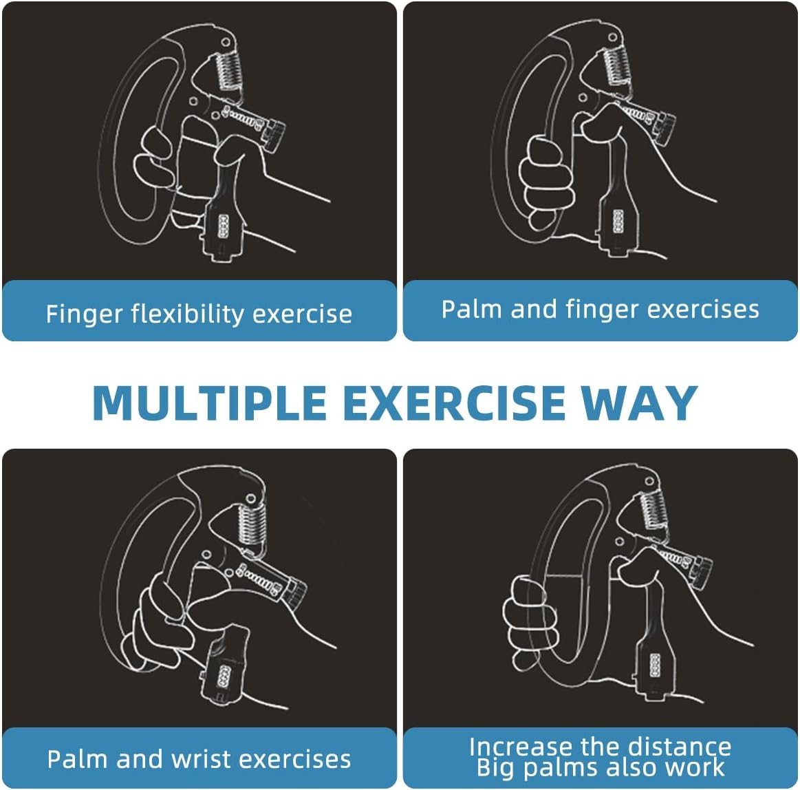 Grip Strengthener Hand-Muscle Developer Adjustable 10-100Kg Power Gripper Trainer Exerciser Non Slip image number 6