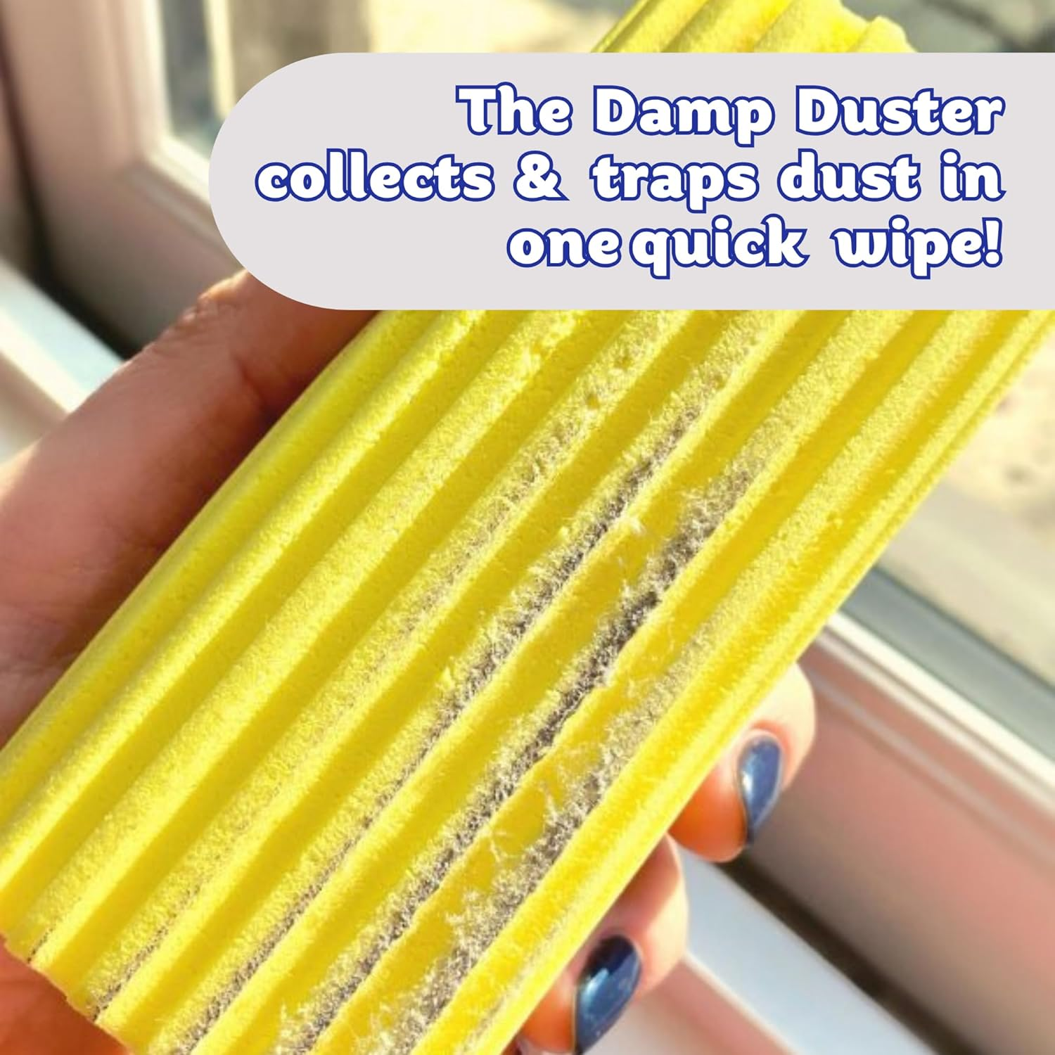 Scrub Daddy Damp Duster, Magical Dust Cleaning Sponge, Dusters for Cleaning, Venetian & Wooden Blinds Cleaner, Vents, Radiator, Skirting Boards, Mirrors, Dust Brush Tools, Home Gadgets, Light Pink image number 5