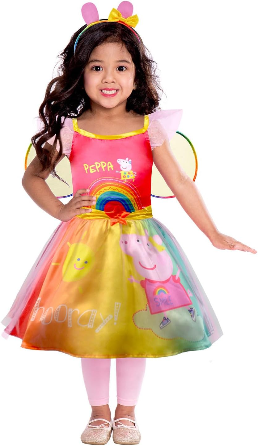Kids Child Rainbow Peppa Pig Fancy Dress Costume