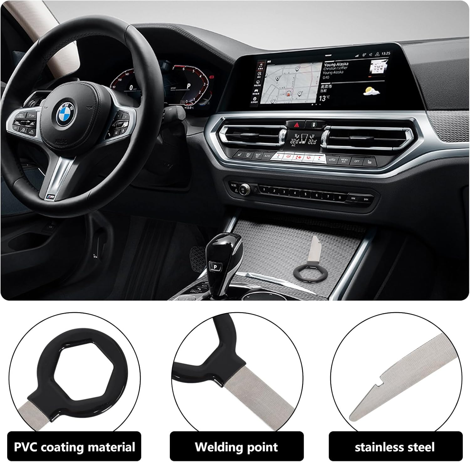 Radio Removal Tool 4 Pieces Key Din Release Key Set, Stainless Steel Car Cd Dvd Host Key Removal Tool, Easy to Hold, for Audi Mercedes Volkwagen Vw Ford Car Stereo Radio Key image number 5