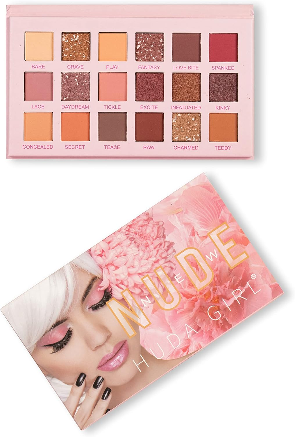 Huda Girl Beauty New Nude and Rose Gold Remastered Eyeshadow Palette, 6 Shades Makeup Kit for Girls, Semi-Matte Finish image number 1
