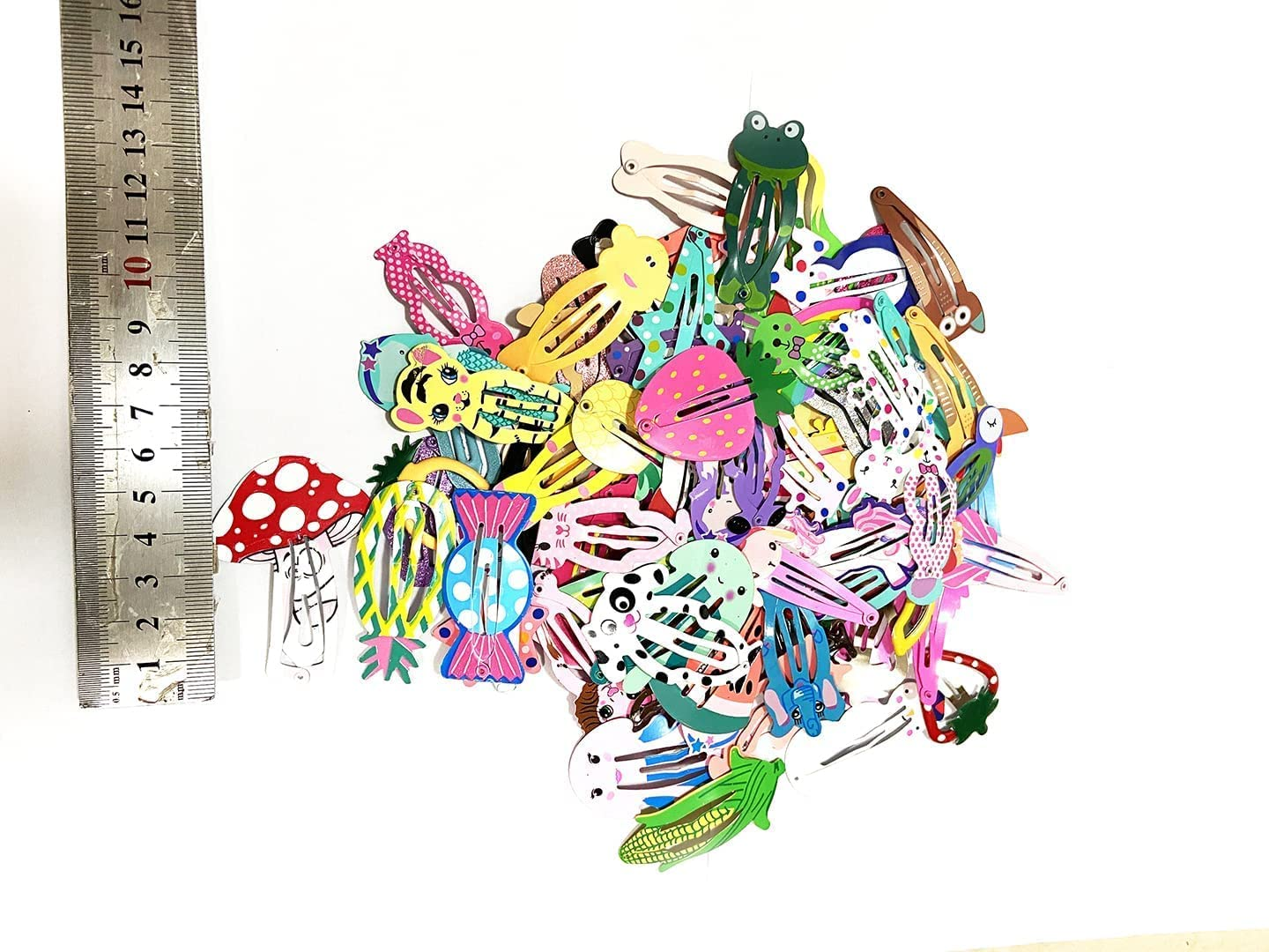 Girls Hair Clips Toddler Barrettes 80 PCS Lovely Animal Fruit Printed Pattern Metal Snap Hair Clips Cartoon Design Hairpins for Kids Teens Toddler Girls Teens Babies Children Women Pets (80 Different Animal) image number 1
