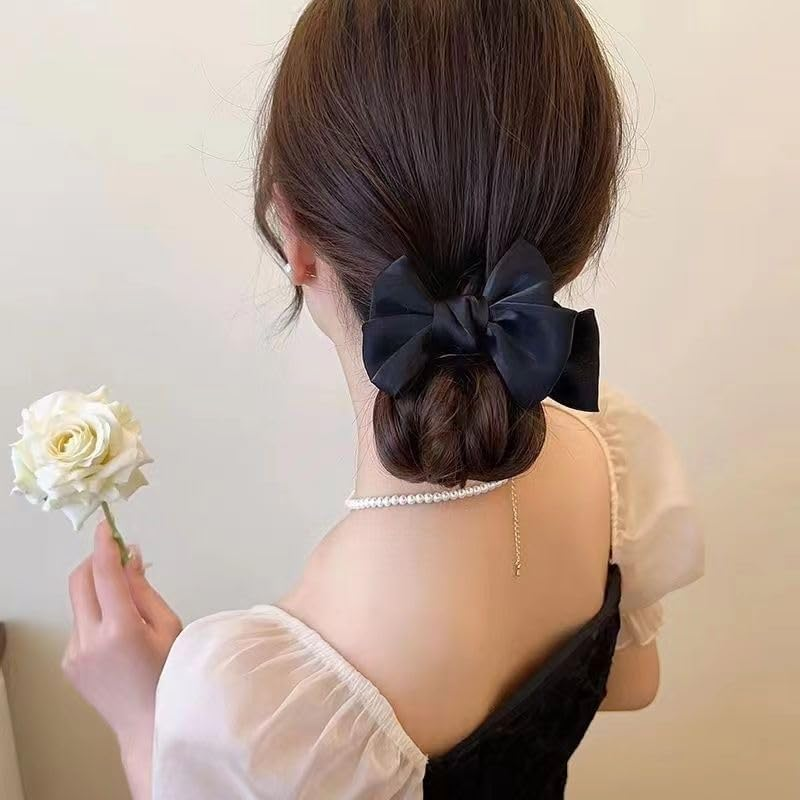 Hair Clip Bow, 2 Pieces Hair Clips, Women'S Hair Clip, Bow, Large Hair Clips, Hair Clips Set Suitable for Thick, Thin, Curly and Long Hair image number 1