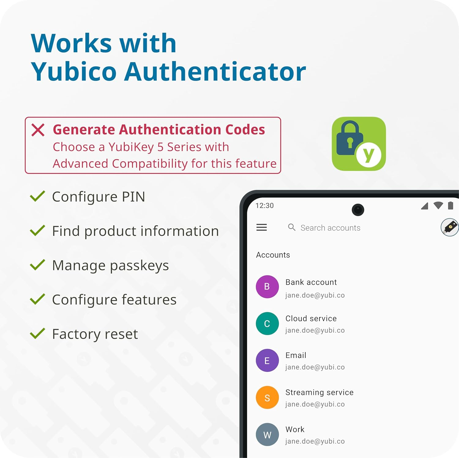 Yubico Yubikey 2FA Security Key Black NFC USB-A image number 3
