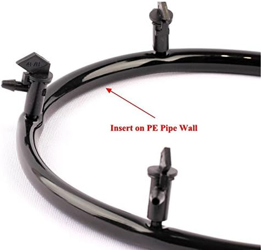 Lxcom 100 Pack 1 GPH Flag Drip Emitter Drip Emitters 4L/H Emitter Sprinkler Drippers System Parts Connect 4Mm/7Mm Hose for Lawn Vegetables Garden (Black) image number 4