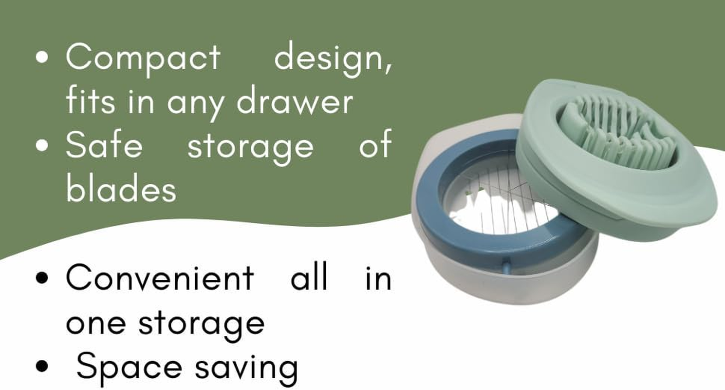 3 in 1 Multifunctional Egg Slicer Cutter Separator Stainless Steel Blades with Storage Box for Hard Boiled Eggs and Fruit, Egg Cracker, Wedge Cutter, Halved, Sliced, Diced, for Kitchen, Gadget image number 1