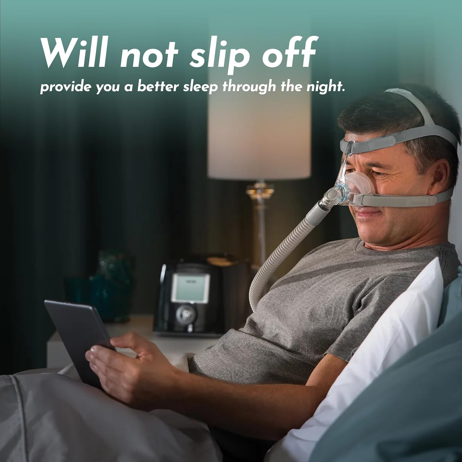 2 Pack Replacement Headgear Compatible with Fisher & Paykel Simplus Nasal Mask, Comfortable Head Strap for Full Face Mask Strap with Clips - M/L image number 3