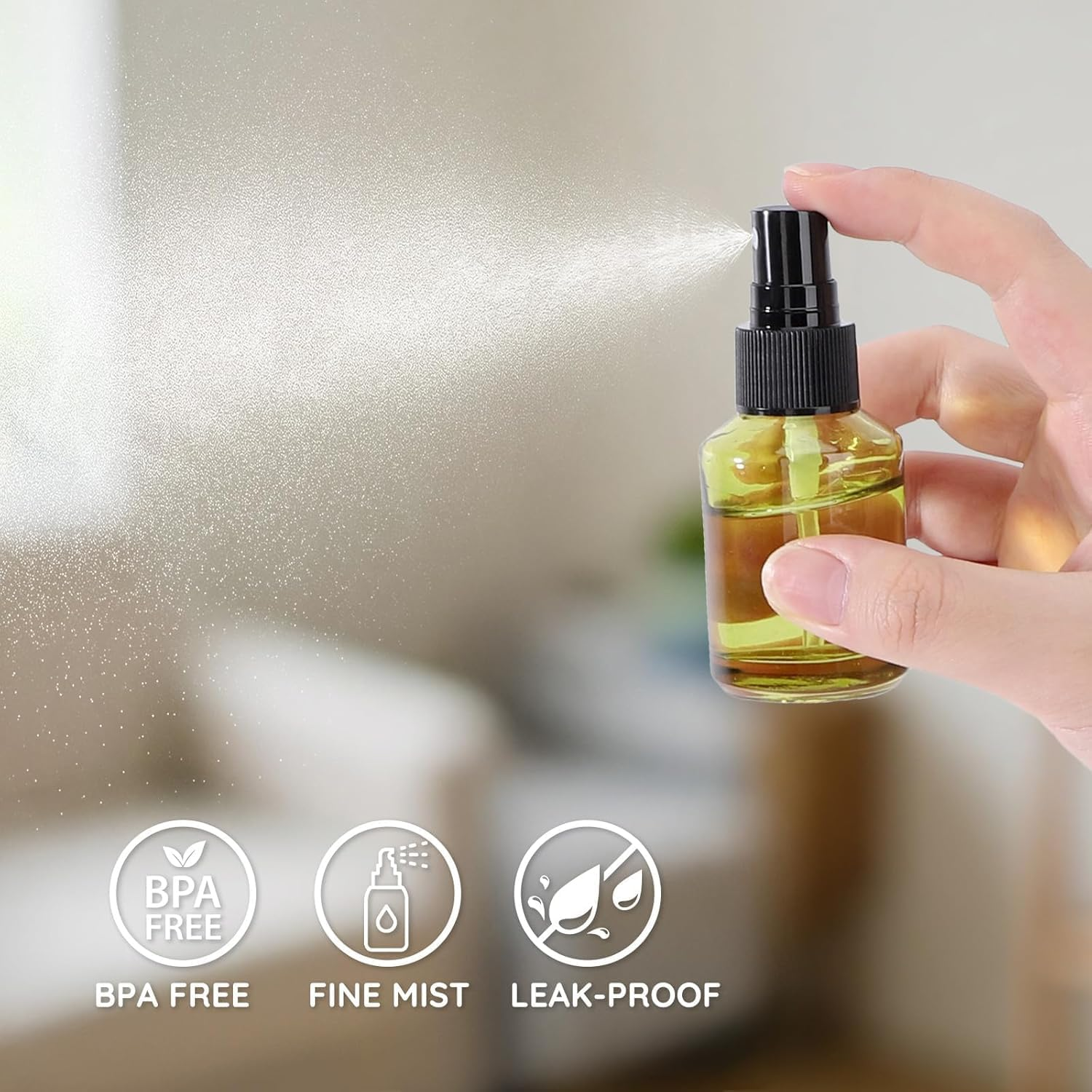 IONPSHG ﻿6 Pcs Glass Pump Bottle 30Ml Green Pump Bottle Dispenser Refillable and Portable Liquid Foundation Container Small Travel Bottles for Liquids a Must-Have for Travelling image number 5