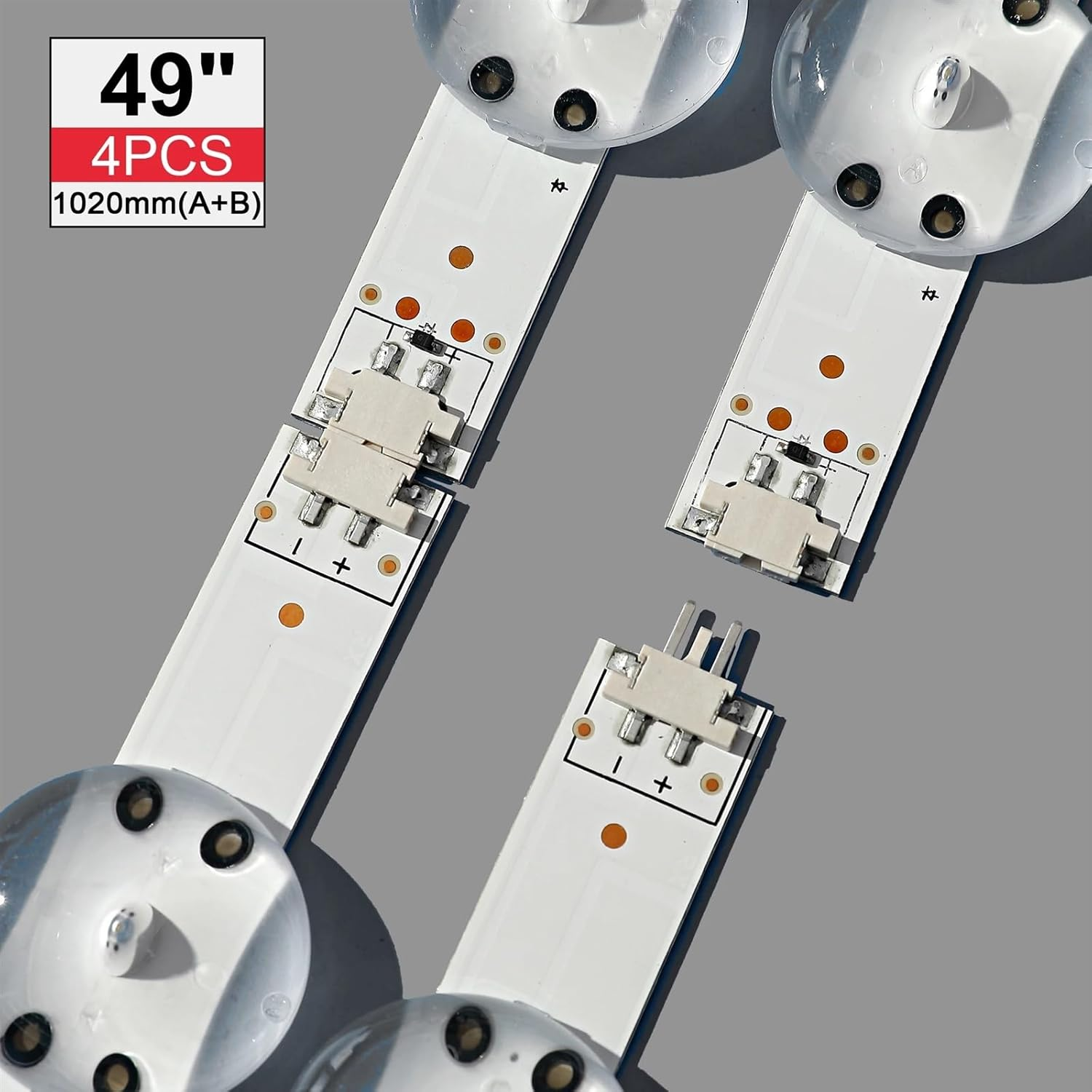 VOLDO 4Pcs LED Backlight Strip Fit for LIG 49'' TV 6916L-2862A 6916L-2863A V17 49 R1+L1 ART3 49UJ670V-ZD 49UJ651V LC490DGG(FK)(MD) image number 4