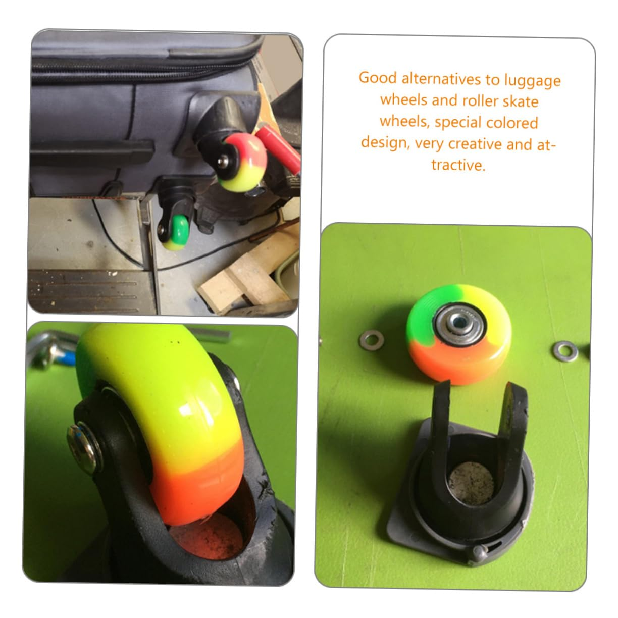 JECOMPRIS 4Sets Replacement Luggage Wheels Swivel Suitcase Wheels for Travel Luggage Bags image number 2