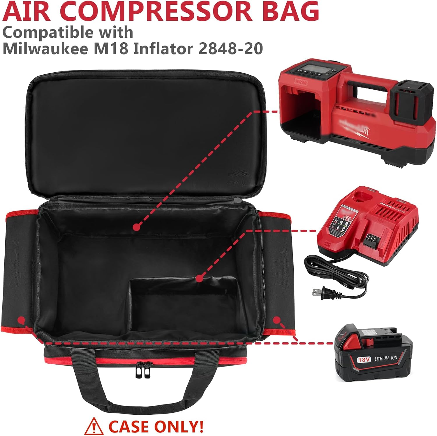 Air Compressor Bag Compatible with Milwaukee M18 Tire Inflator 2848-20 image number 3
