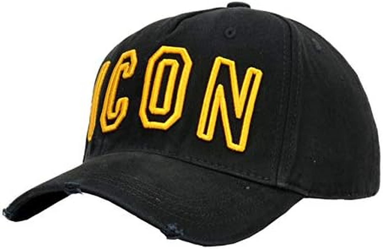 QOHNK Fashion Icon Letter Cotton Mens Baseball Cap Women Hat Dad Hat Cotton Trucker Cap image number 1