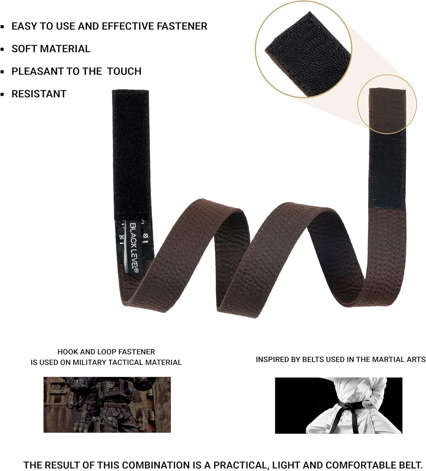 BLACKLEVEL Buckle-Free Belt | Men and Women | Metal-Free Belt | Comfortable and Lightweight | Hook and Loop Fastener | Precise Fit image number 6