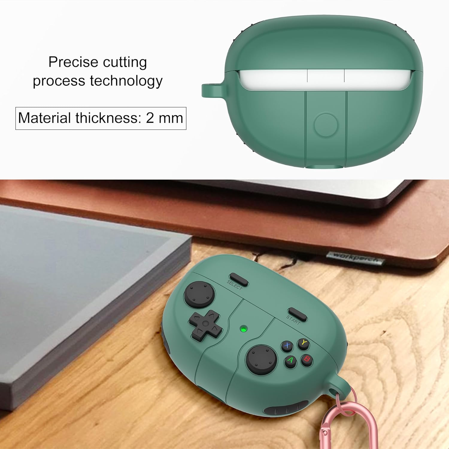 BEWZI for Bose Ultra Open Earbuds Case Cover Ultra Quality Silicone Stylish 3D Creativity Protection Case, Protective Cover for Bose Ultra Open Case (Green) image number 4