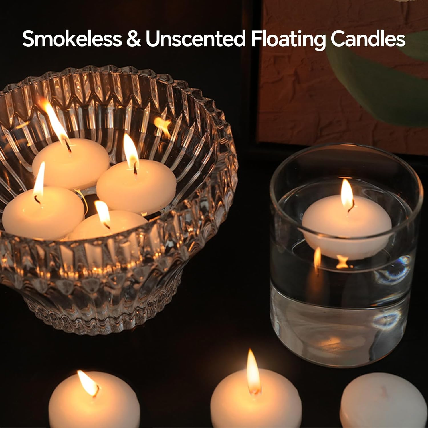 Pack of 42 Floating Candles, White: 3.7 X 1.6 Cm, Smokeless Floating Candles, Fragrance-Free, Decorative Floating Candle, Unscented, for Wedding, Dinner, Christmas, Valentine'S Day, Pool image number 6