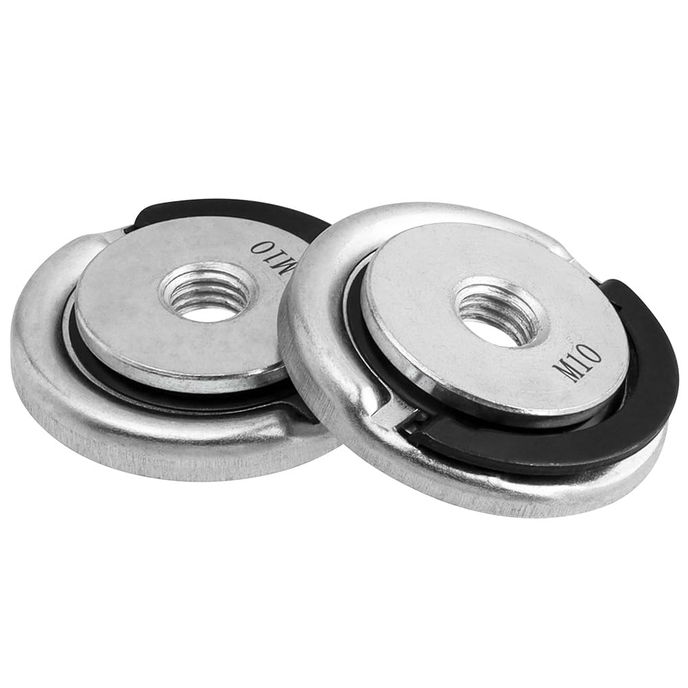 Yakamoz 2PCS M10 Thread Angle Grinder Lock Nuts, Quick Release Grinder Flange Nut Replacment Lock Nuts for Angle Grinder Electrical Tools image number 3