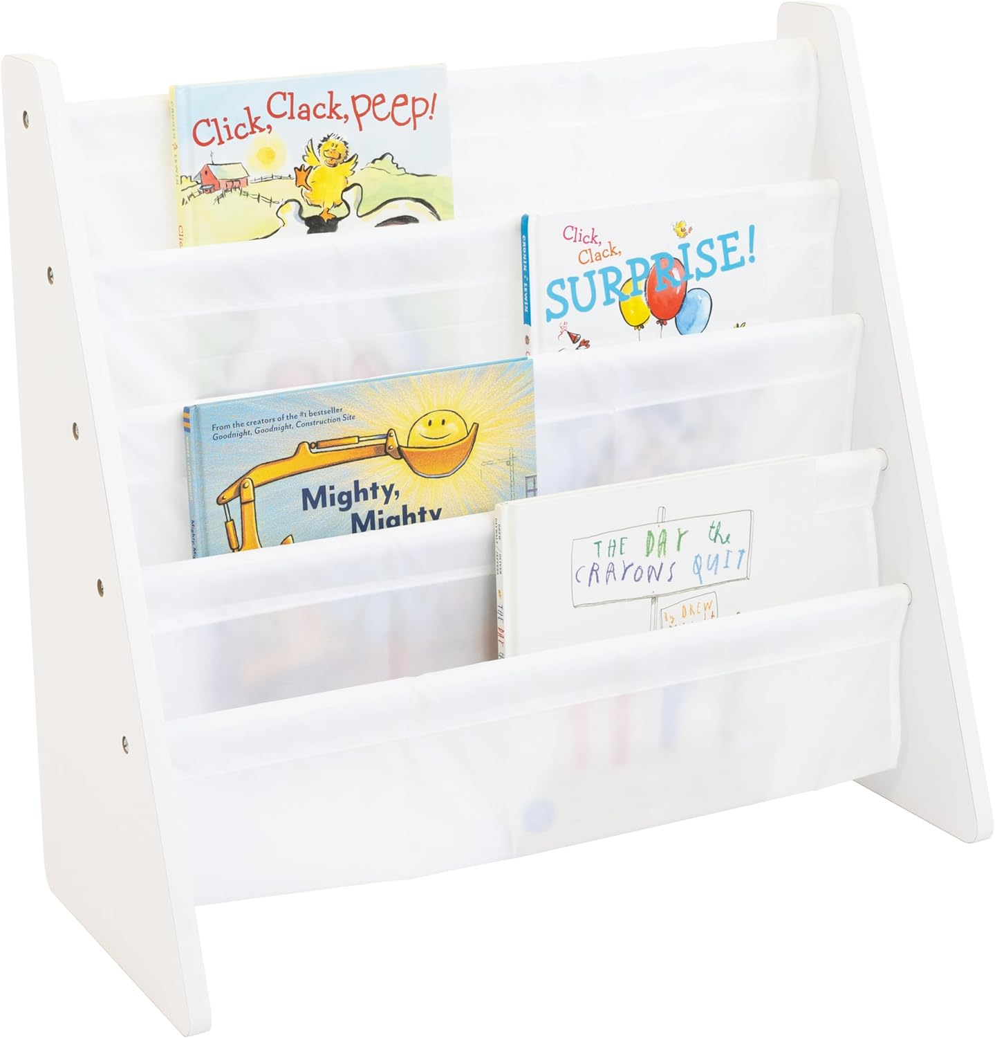 Tot Tutors Crew Wooden Bookcase with 4 Pockets, Natural and White WO173 Natural White Universal