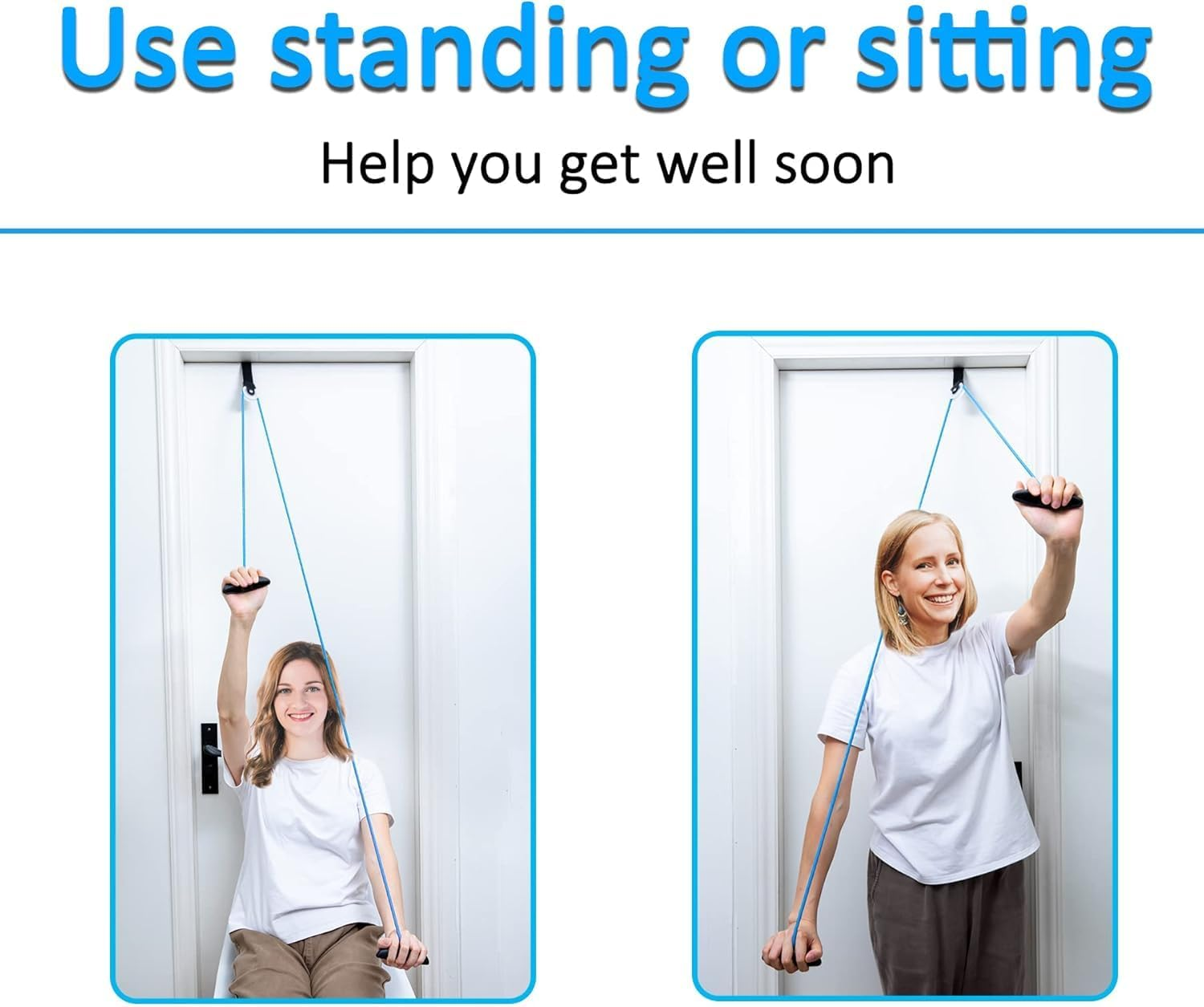 Shoulder Pulley over the Door Physical Therapy System, Exercise Pulley, Alleviate Shoulder Pain and Facilitate Recovery from Surgery, FSA/HSA Eligible (Blue) image number 1