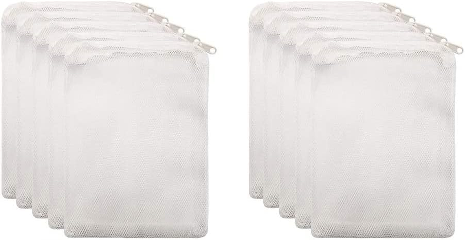AIMALL 10Pcs Nylon Mesh Zip Net Bag Aquarium Fish Tank Pond Filter Supplies Media Tool for Bio-Balls, Activated Carbon, and Ceramic Media image number 4