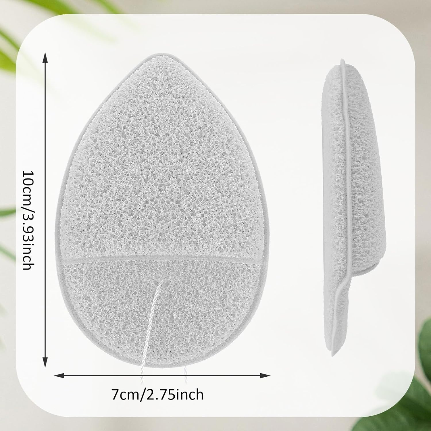 2 PCS Facial Sponge Konjac Glove Bath Sponge Gentle Exfoliating Pads Wash Reusable Puff for Daily Face Deep Pore Cleansing Blackheads Dead Skin, Makeup Remover (Gray, Green) image number 4