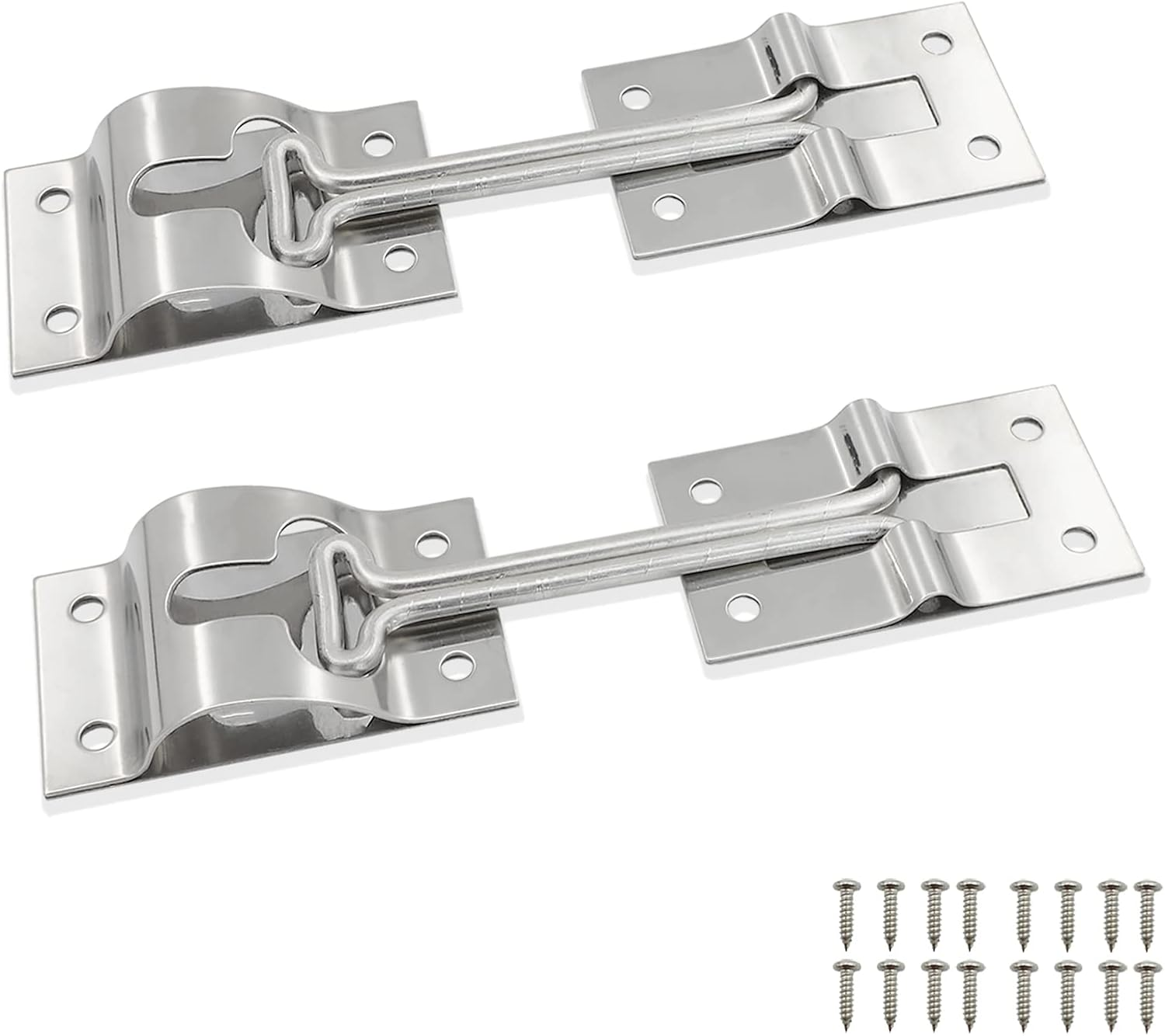 ESUDNT Stainless Steel Rv Door Holder Latch Catch for Trailer,Camper,Cargo,Truck(2 Pack, 4 Inch, Come with Screws) image number 3