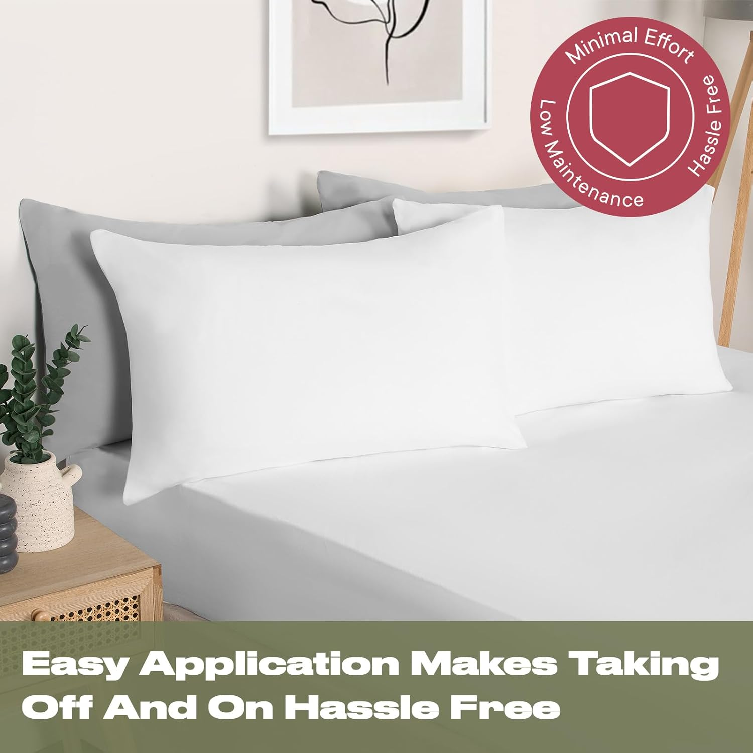 Brentfords White Fitted Double Sheet, Double Bedsheets Deep Fitted Easy Care Ultra Soft Fade Resistant, Microfibre Double Bed Sheet Bedding Linen