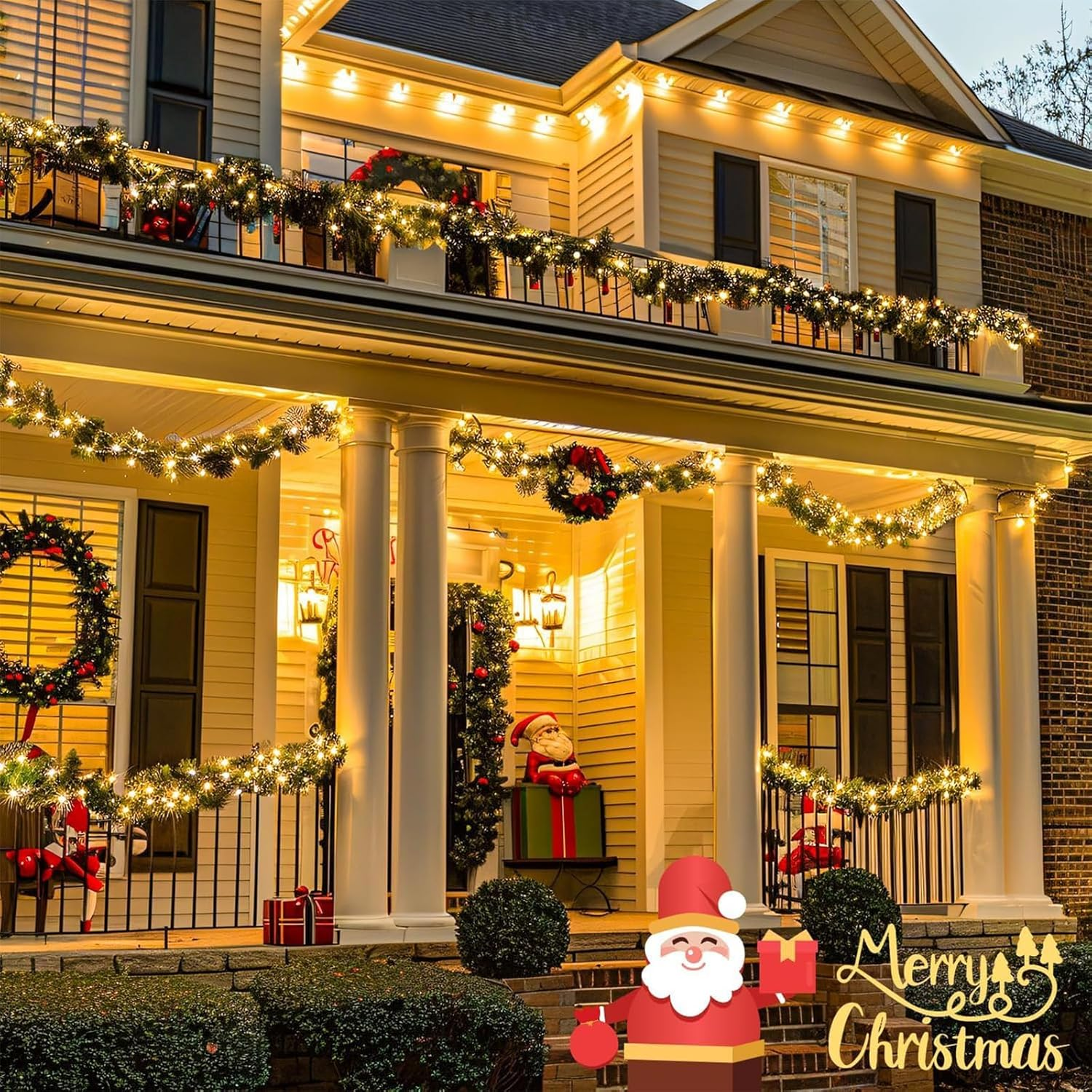 Solar String Lights for Outdoor, 12M 100 LED Christmas Solar String Lights with 8 Lighting Modes, IP65 Waterproof Solar Lights Outdoor, Solar Lights for outside Tree Party Decor, Warm White image number 5