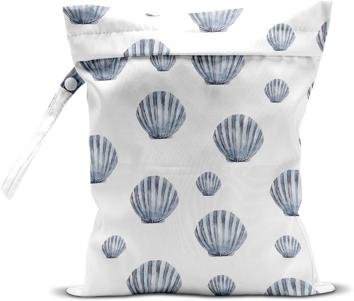 Zcyxuuw Wet Bag, Wet Dry Bag, Wet Bag for Swimsuit, Travel, Beach, Pool, Diapers, Dirty Yoga Gym Clothes, Makeup Bag, Waterproof Reusable Beach Bag Ocean Decor Starfish Sea Horse Anchor