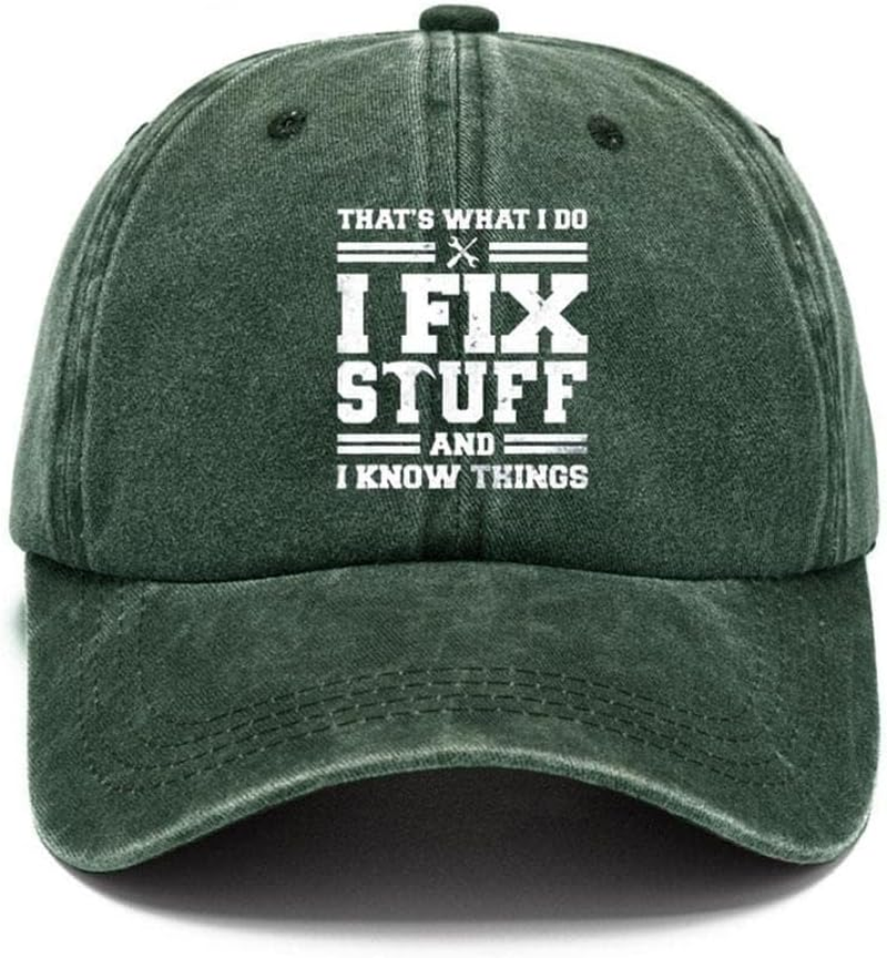 Oimzzr That'S Whats I Do I F Stuff and I Know Things Baseball Caps for Men Adjustable Strapback S Green 1 image number 1