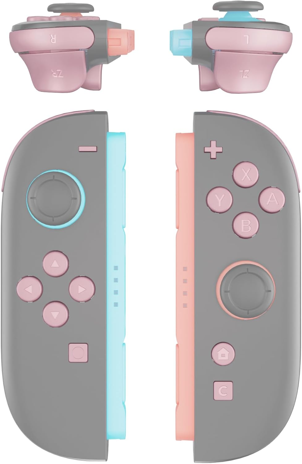 Extremerate DIY Replacement Full Set Buttons for Joycon 2, Custom ABXY Direction Keys Dpad + - C Home Capture Release L R ZR ZL Trigger Buttons for Nintendo Switch 2 Controller - White