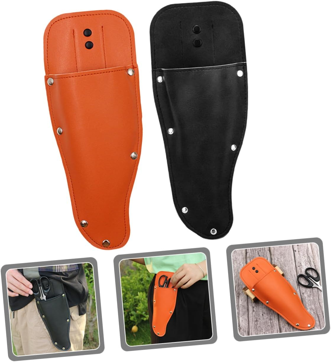 CAXUSD 2Pcs Elegant Retro Design Gardening Pruning Shears Leather Scissor Case for Plant Care image number 2