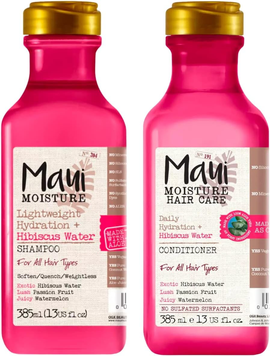 Maui Moisture Hydration & Hibiscus Water Shampoo 385Ml and Conditioner for All Hair Types - Pack of 2 image number 1