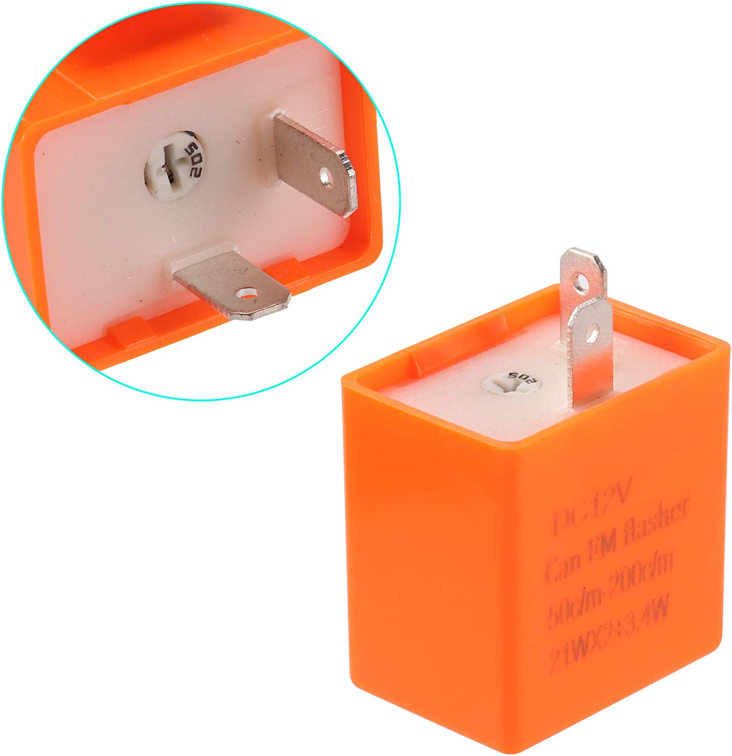 Kinstecks 2Pin Flasher Relay Speed Adjustable 12V Motorcycle Indicators LED Light Flasher for Motorcycle LED Indicators Turn Signal Light image number 5