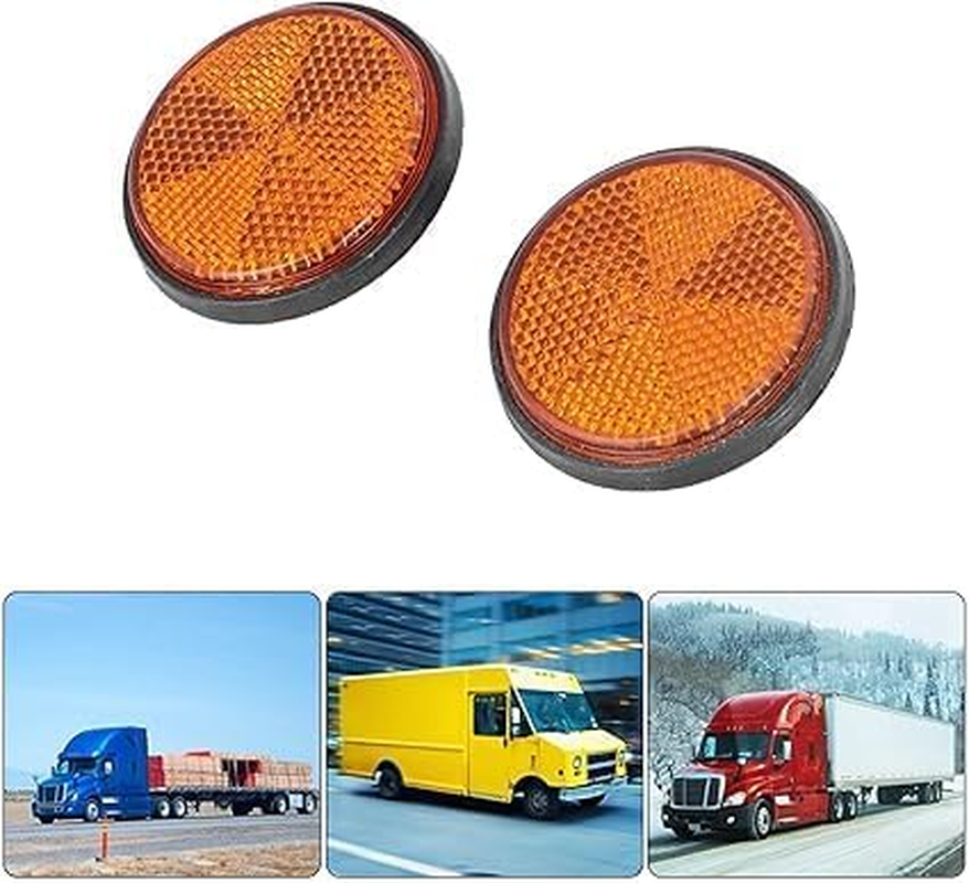 Crovakeu 2 Pcs round Red Reflector - Universal for Motorcycle, Trucks, Buses & Atvs | Durable PMMA Material, High Visibility Safety Accessory image number 1
