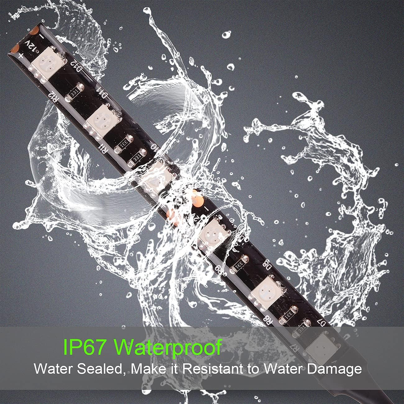 Kinstecks 2PCS 6Leds Motorcycle LED Strip Light Bar Turn Signal Indicator Blinker Strip Lights Backup License Plate Strip Light 12V Universal for Motorcycles Atvs Scooters Vehicles-Amber image number 1