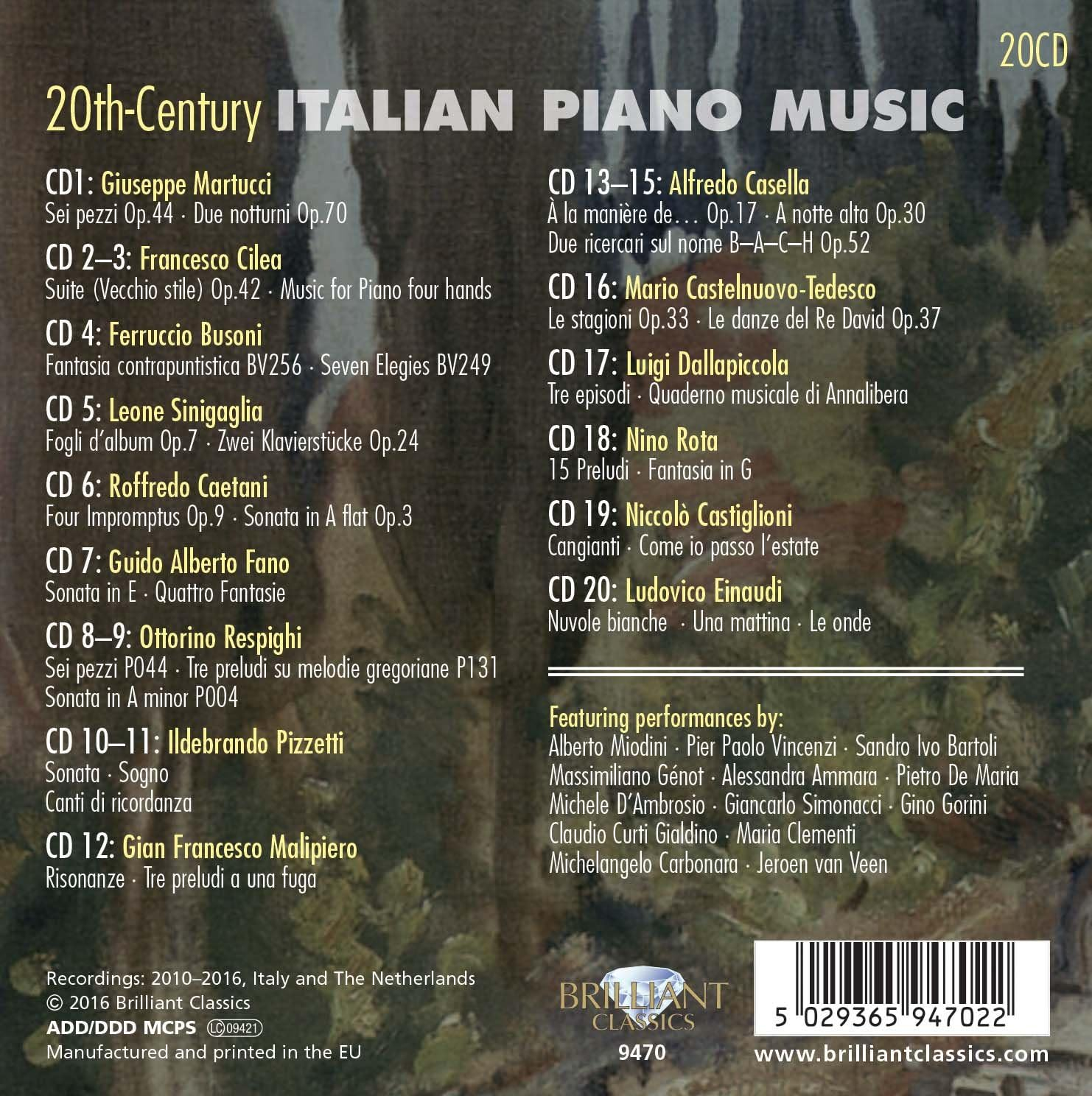 20Th Century Italian Piano Music image number 1