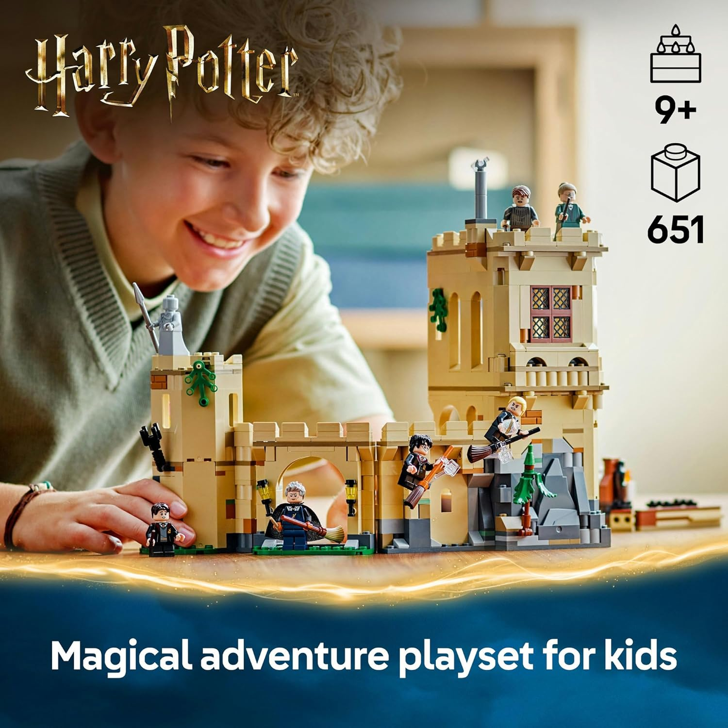 LEGO Harry Potter Hogwarts Castle: Flying Lessons Toy for 9+ Year Old Boys & Girls, Building Construction Set with 6 Collectible Minifigures Incl. Draco Malfoy, Kids Toy for Wizarding World Fans 76447