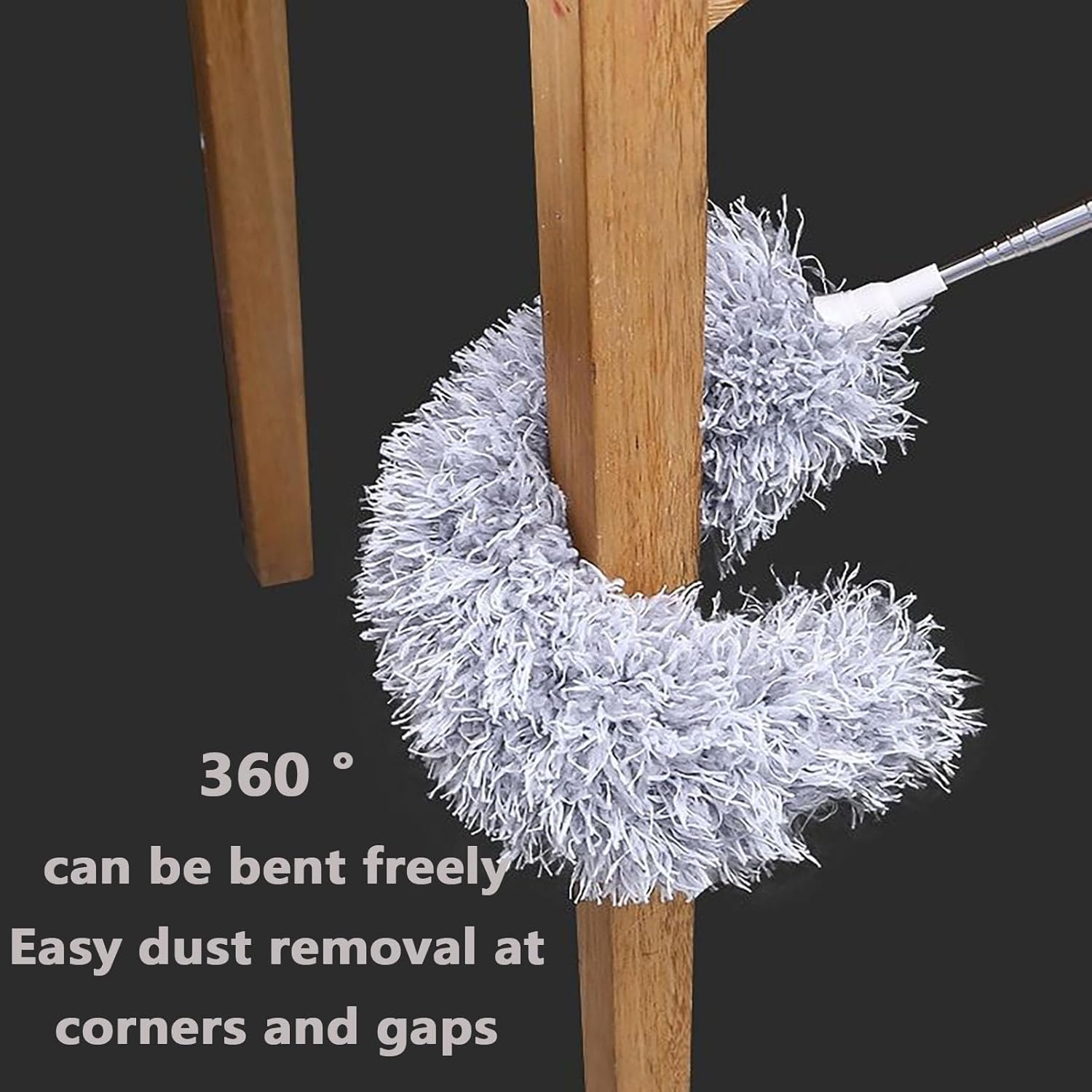 Microfiber Feather Duster with Extendable Pole, 46-280CM Extra Long Cobweb Duster for Cleaning, Ceiling Fan Cleaner Duster with Bendable Head for Ceiling Fan, Furniture, Home